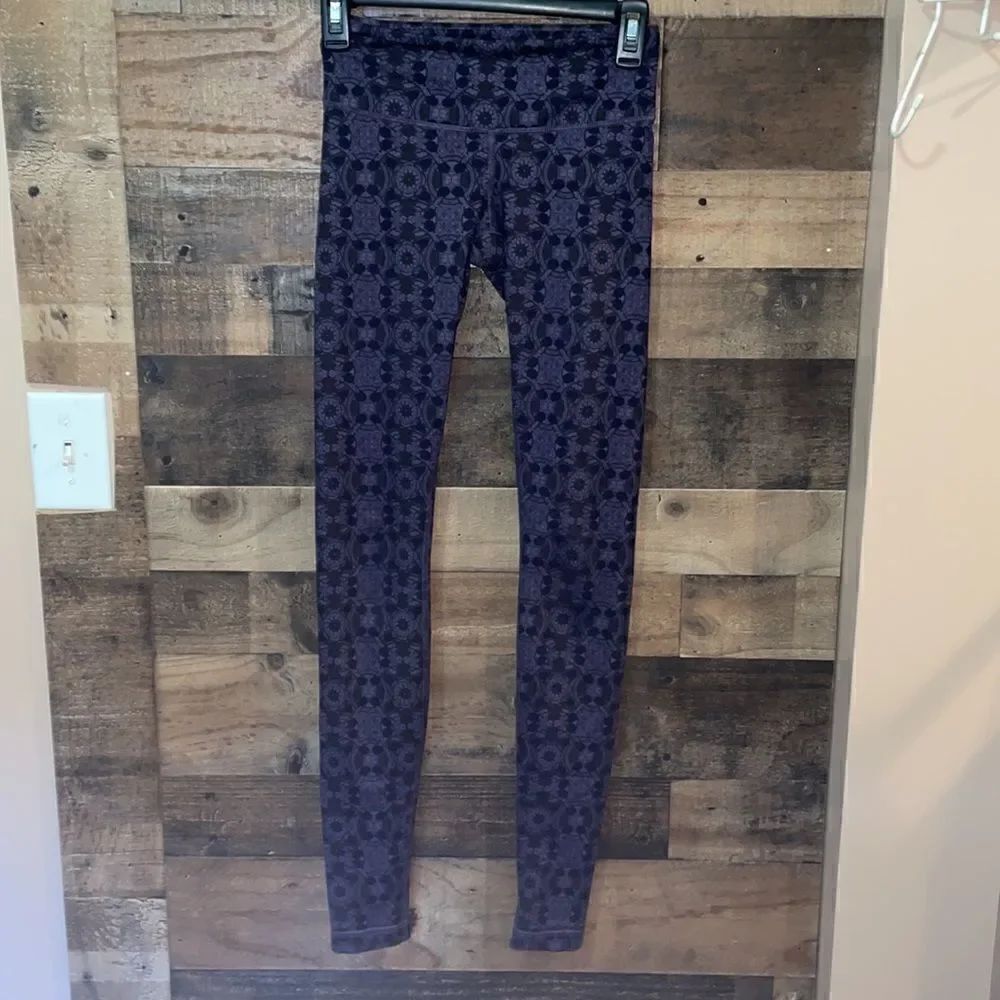 Lululemon Wunder Under Leggings Purple Mid Rise Full Length Mini Prisma